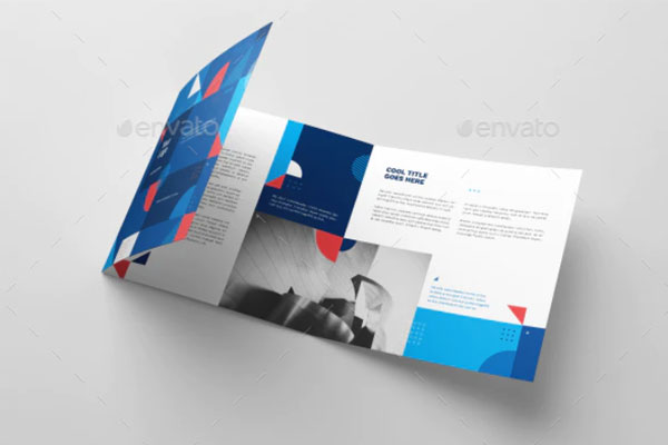 方形三折页企业宣传册设计模板