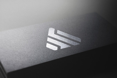 黑色名片logo展示样机模型