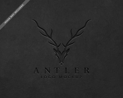 印压得黑色logo样机展示模型