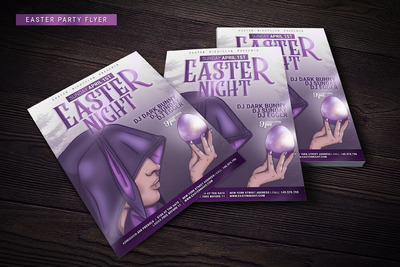 神秘酷炫的复活节广告海报模板下载（PSD）