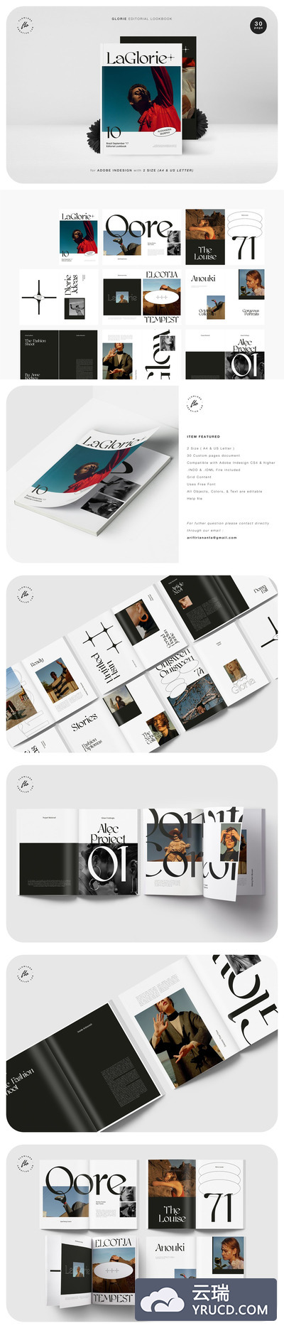 极简主义的时尚杂志画册设计模板[INDD]