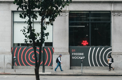 店面外墙广告展示样机模型