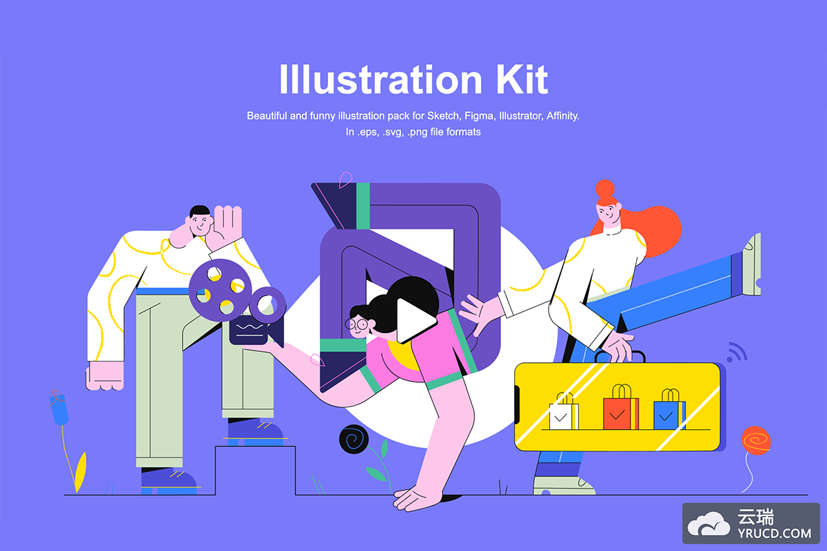 UI扁平插画包 (Sketch、AI格式)