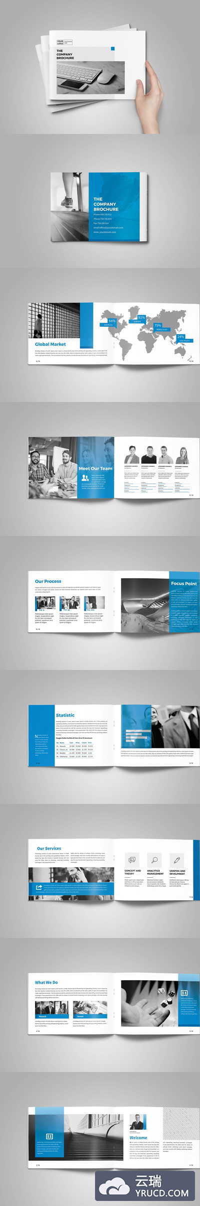 轻便小巧的业务手册设计INDD模板