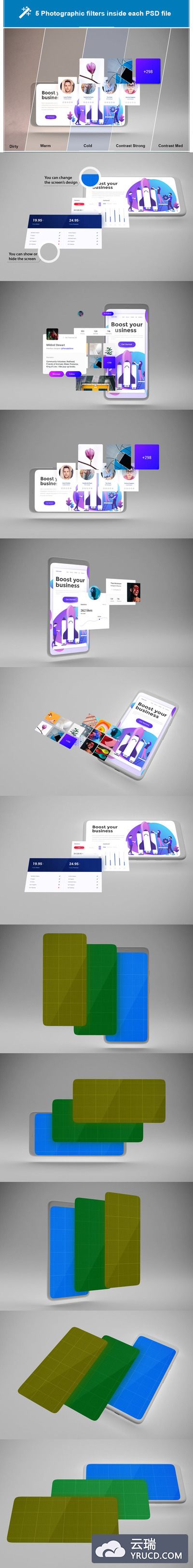 干净简单谷歌 Google Pixel 4 Mockup 手机样机下载（PSD）