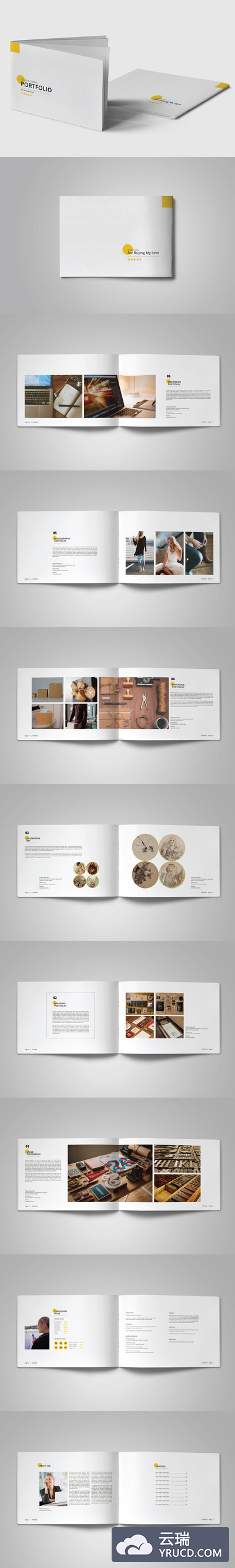 A5规格产品组合/室内设计图册模板