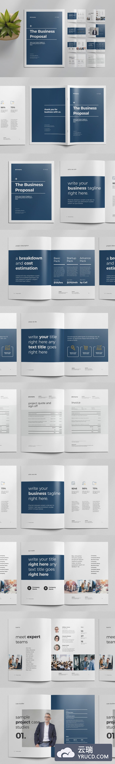 高品质的时尚高端简约商业商务CBD质感的房地产楼书品牌手册画册宣传册杂志设计模板