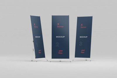 优质易拉宝横幅产品设计样机展示模型