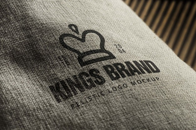 逼真的面料logo展示样机模型