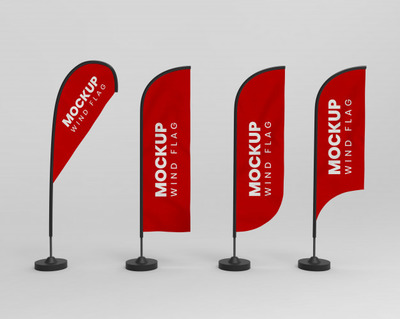 优质风旗展示样机素材