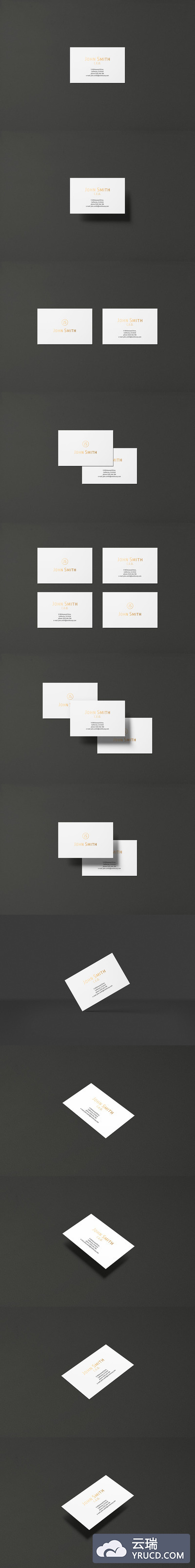 8.5x5.5cm 方角高端商业名片样机下载（PSD）