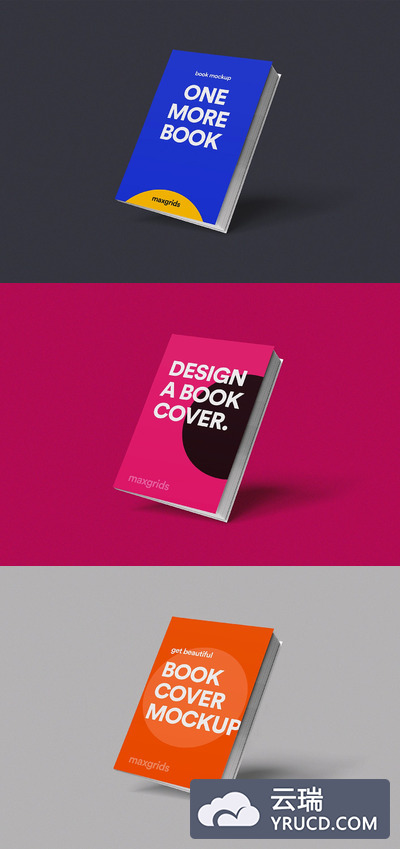 3D书本封面设计展示样机（PSD）