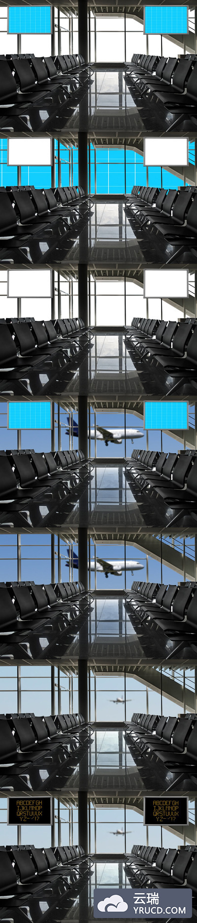 机场座椅候机室广告样机（PSD）