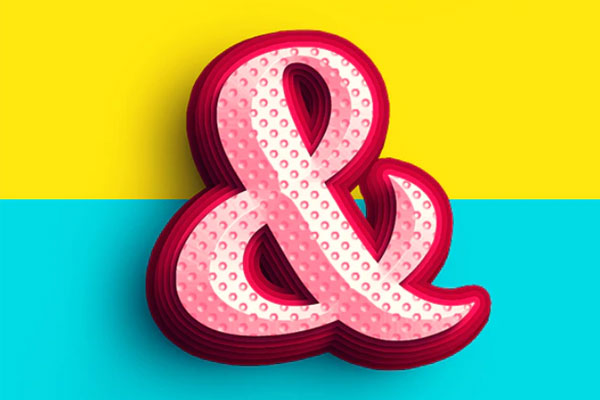 高端颜色分层的3D文字效果图层样式素材