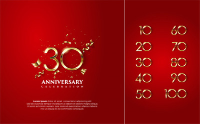 金色周年庆典数字字体样机