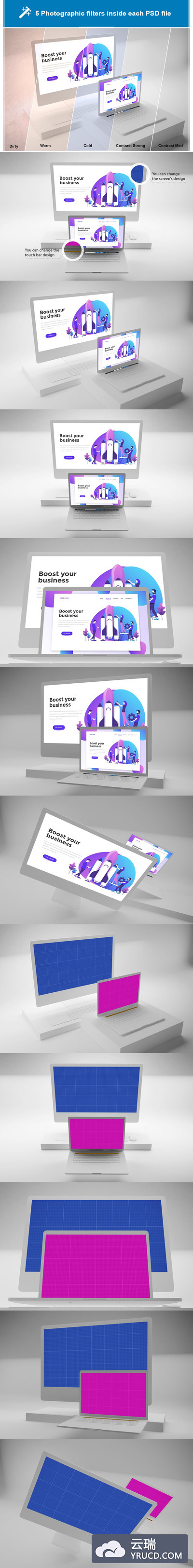 干净简单的网页样机下载 [PSD]