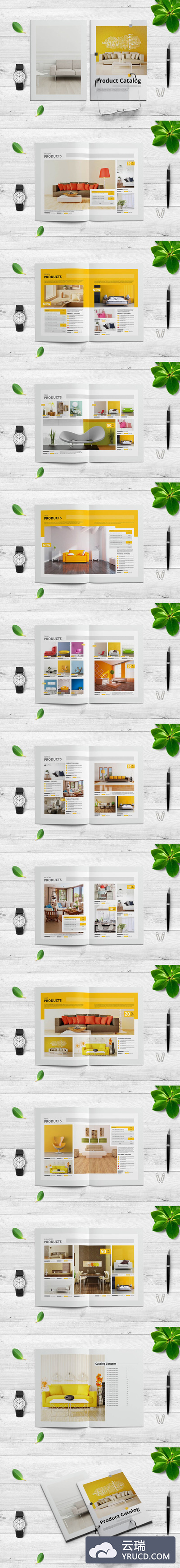 家具产品目录/室内设计杂志画册模板