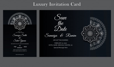 奢华曼荼罗风格婚礼请柬设计模板