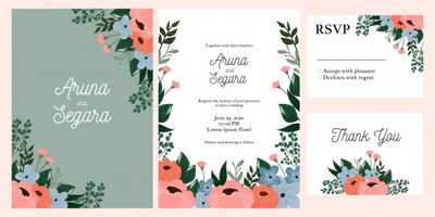 植物婚礼请柬设计装饰套装