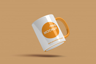 浮起来的马克杯样机展示模型