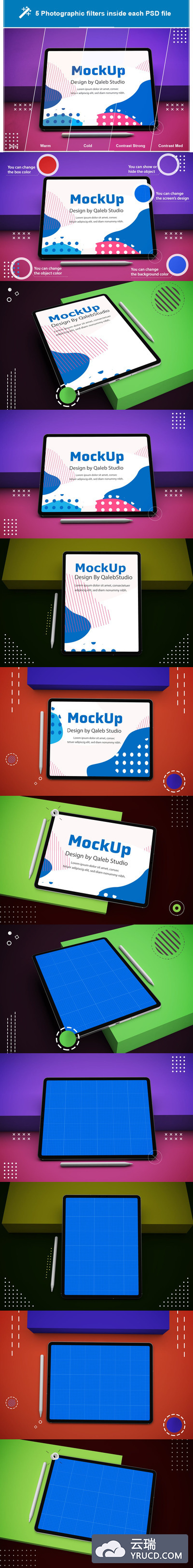 抽象 iPad Pro 酷炫时尚场景样机下载 [PSD]