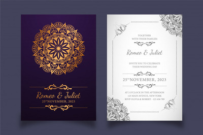 优质矢量创意花卉婚礼请柬模板