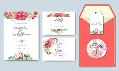 优质矢量美丽浪漫的婚礼请柬设计模板