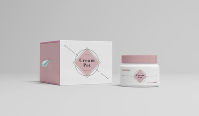 粉色护肤品包装样机素材