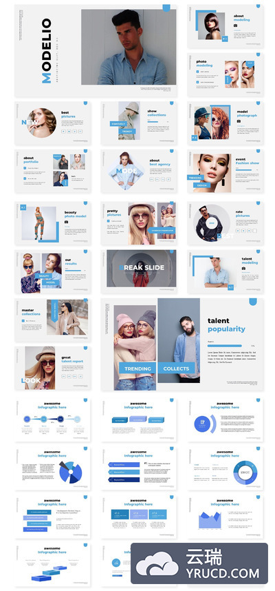 极简主义时尚PPT模板 Google Slides（PPTX）