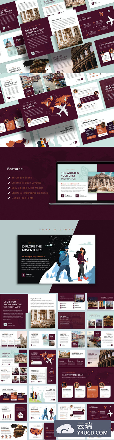 创意旅行排版的PPT模板（PPTX）