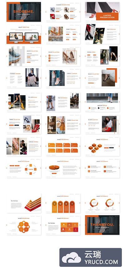 鞋设计展示的PPT模板下载（PPTX）