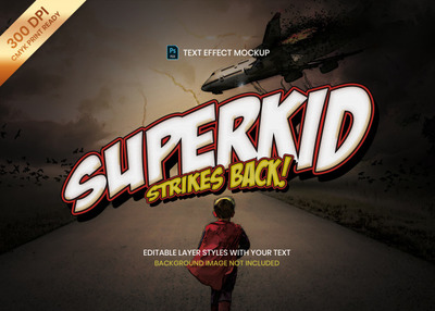 卡通漫画风格的文字效果psd模板