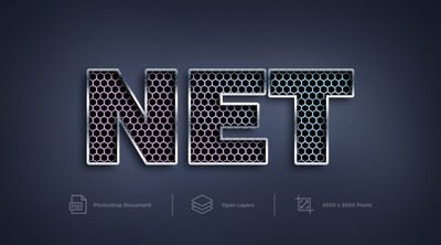 网格网文本效果设计photoshop图层样式效果