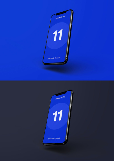 朝左的iPhone 11 Pro  手机样机下载[PSD]