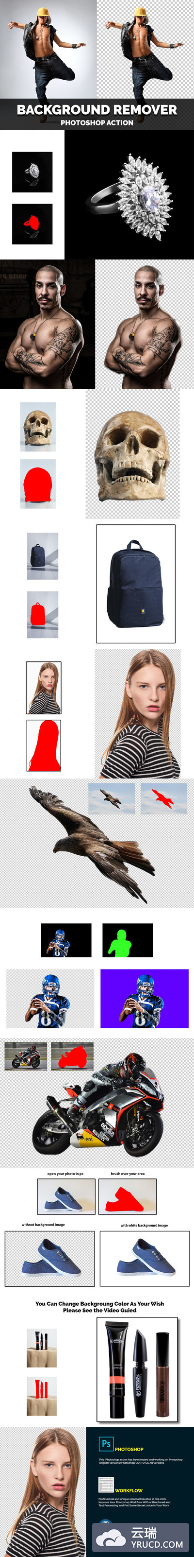 背景去除效果照片后期处理ps动作