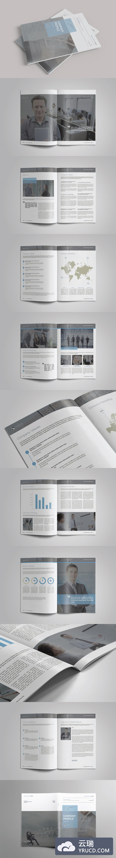 简约现代风格企业宣传手册设计模板