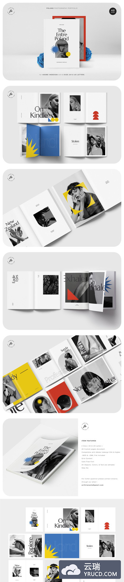 高端极简主义的摄影作品集设计模板