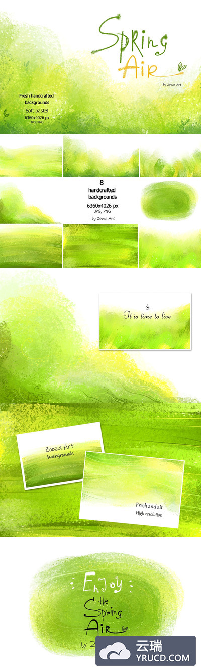8个春季主题清新柔和背景素材