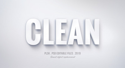 干净简洁的3D文本特效字体样式