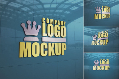 logo墙设计展示样机下载[PSD]