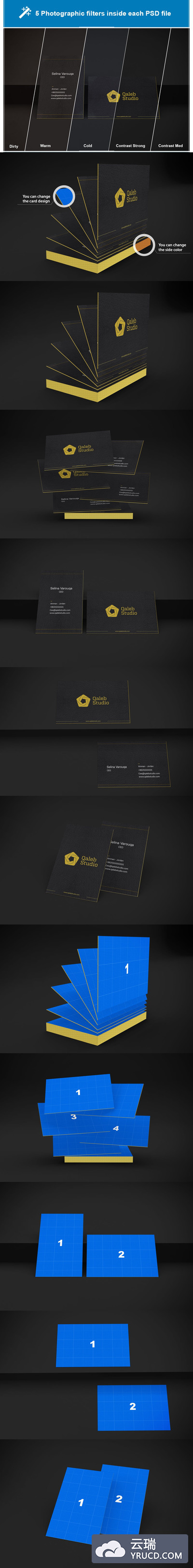 金色和深色名片样机[PSD]