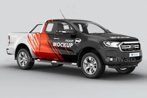 福特游侠皮卡汽车外观设计样机模板