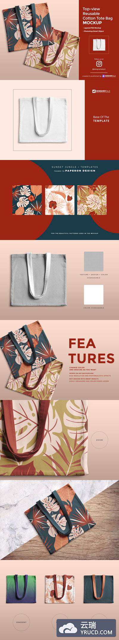 棉布手提袋包装图案设计样机