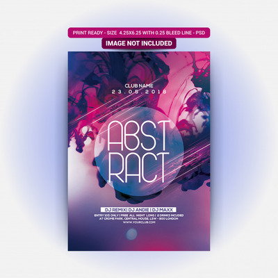 抽象dj晚会宣传单海报模板
