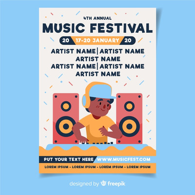 手绘音乐节活动海报模板