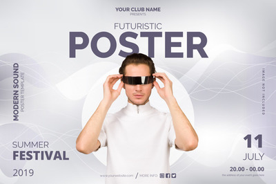 时尚未来主义活动海报模板