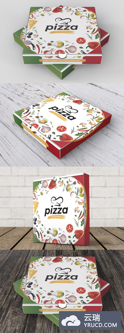 高品质的pizza比萨披萨包装设计模板（AI，EPS，PDF）