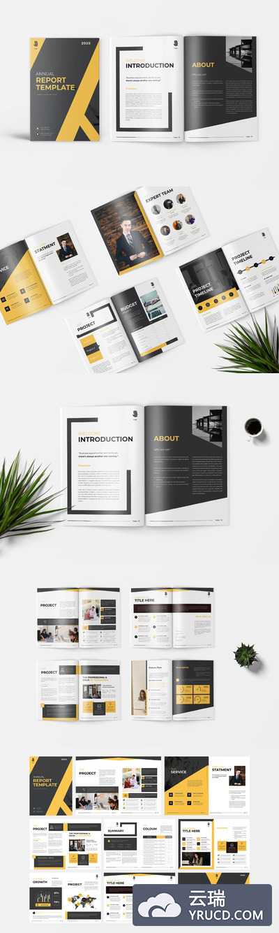 好用的年度报告品牌手册宣传手册杂志房地产楼书设计模板（AI，EPS，INDD）