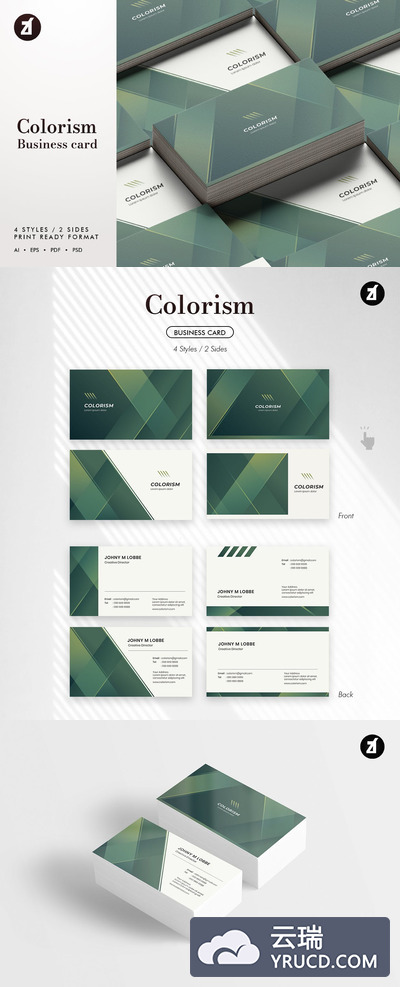 时尚高端专业优雅的高品质名片设计模板（AI，EPS，JPG，PDF，PSD）