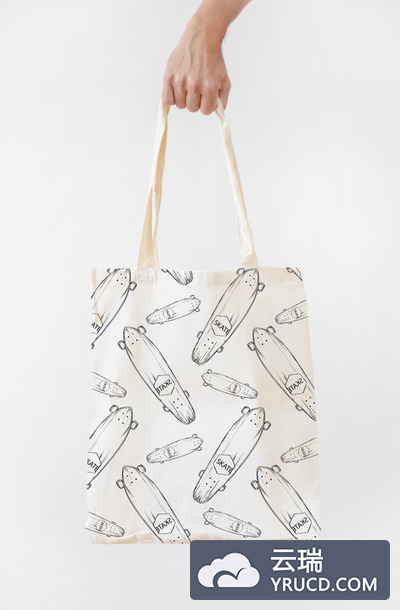 现代风格的购物袋设计样机